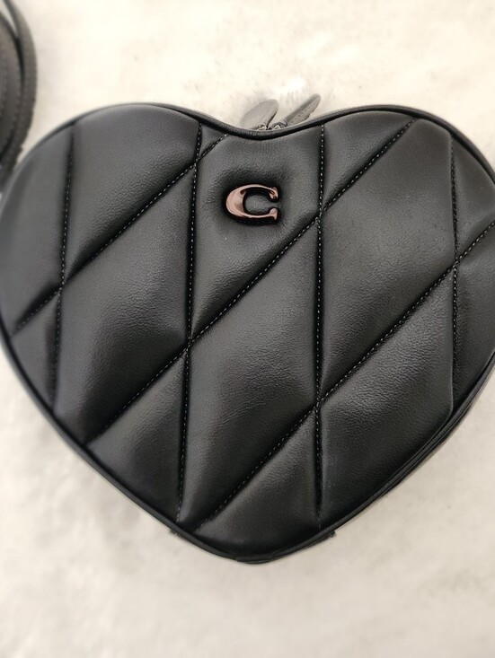 Coach Handbags - Coach Large Black Quilted Heart Crossbody